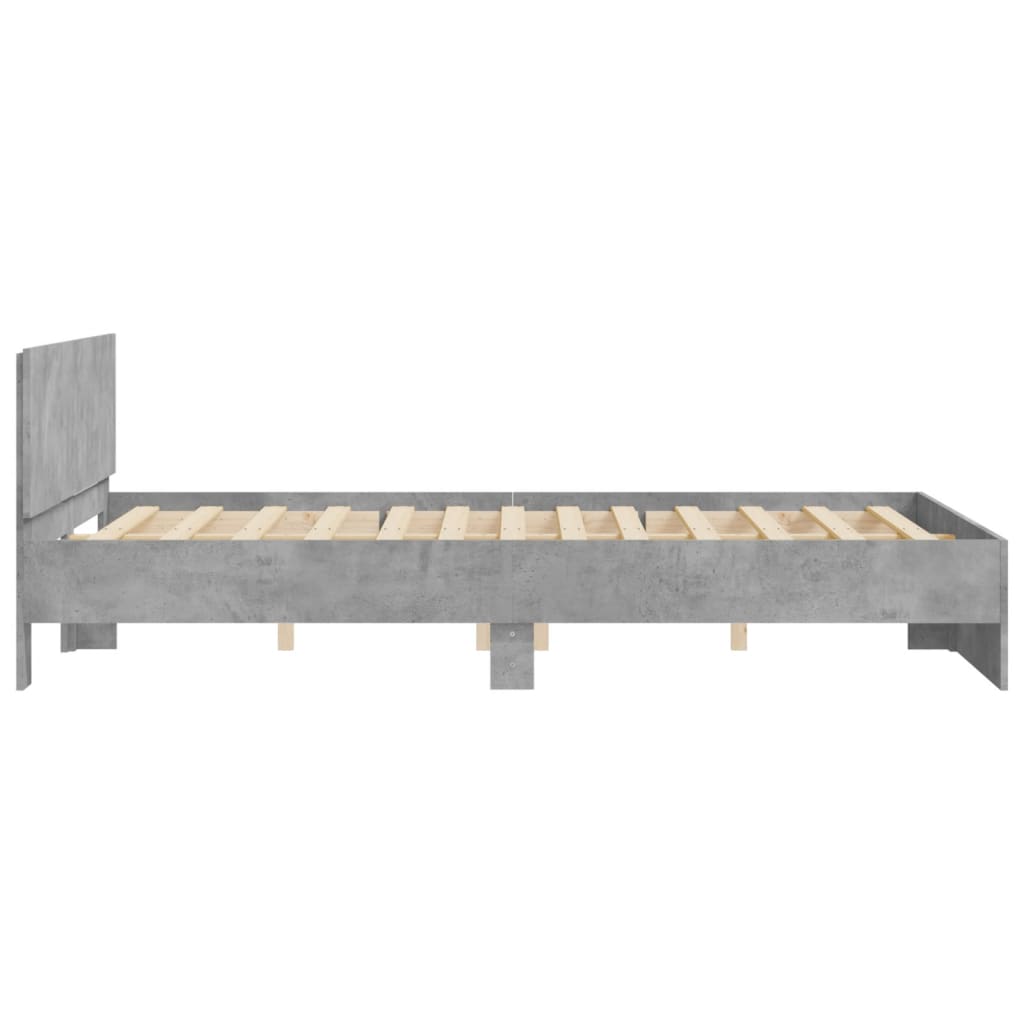 Bed Frame without Mattress Concrete Grey 140x190 cm