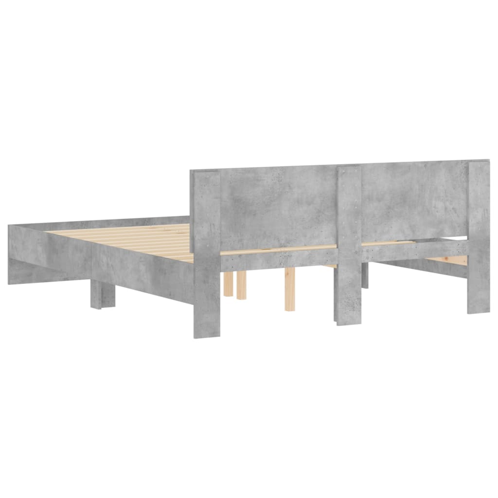 Bed Frame without Mattress Concrete Grey 140x190 cm