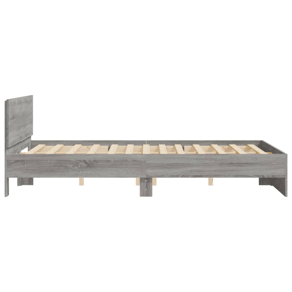 Bed Frame without Mattress Grey Sonoma 140x190 cm