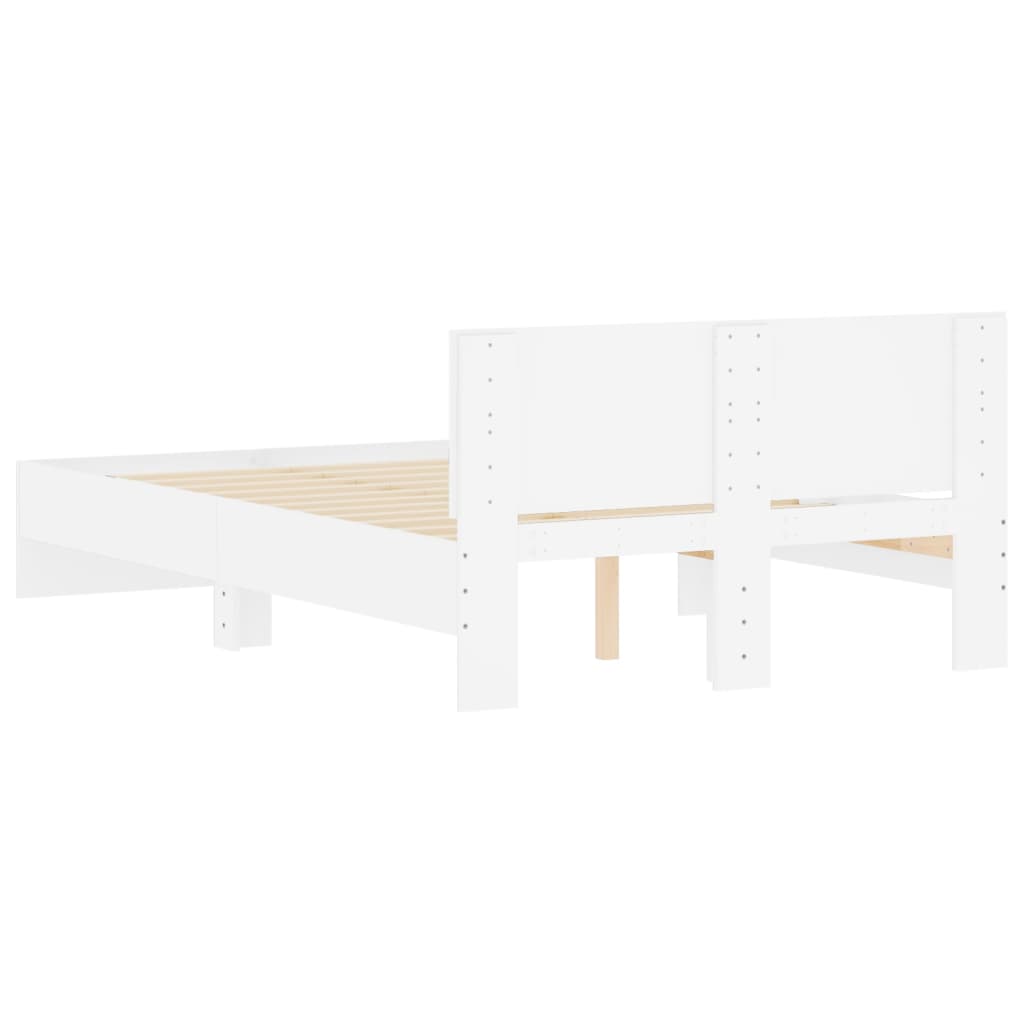 Bed Frame without Mattress White 135x190 cm Double