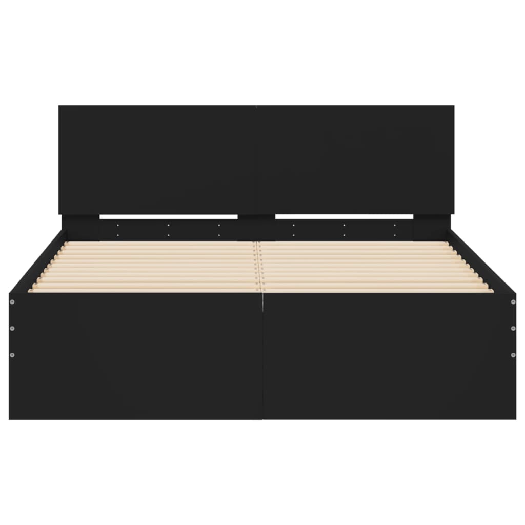 Bed Frame without Mattress Black 135x190 cm Double