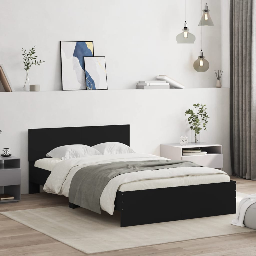 Bed Frame without Mattress Black 135x190 cm Double