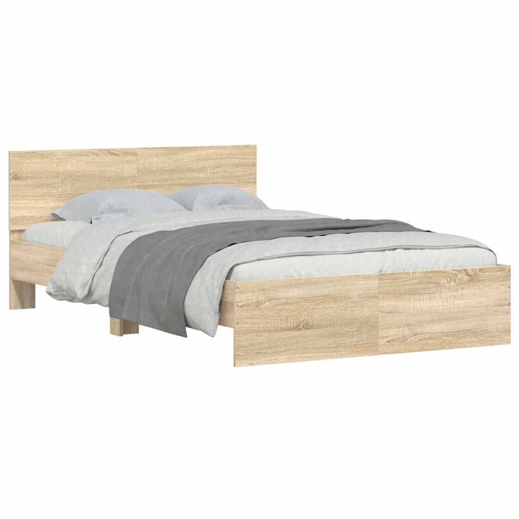 Bed Frame without Mattress Sonoma Oak 135x190 cm Double