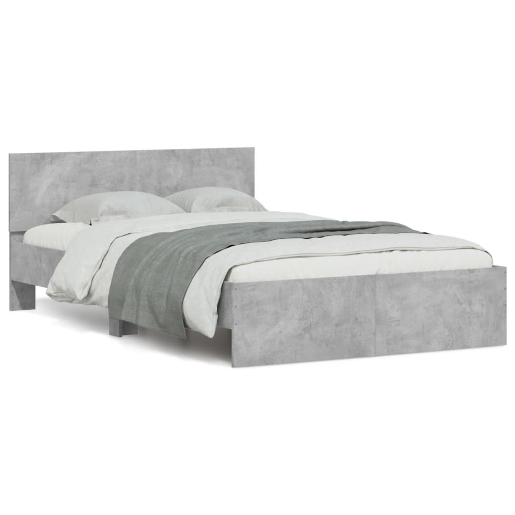 Bed Frame without Mattress Concrete Grey 135x190 cm Double