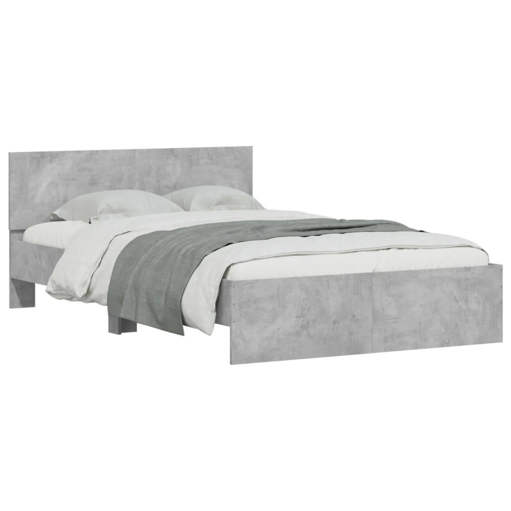 Bed Frame without Mattress Concrete Grey 135x190 cm Double