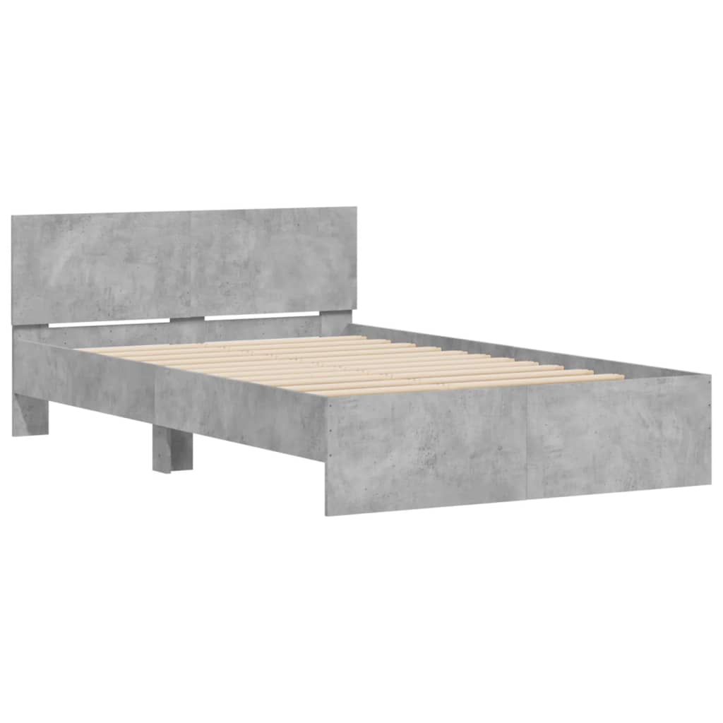 Bed Frame without Mattress Concrete Grey 135x190 cm Double