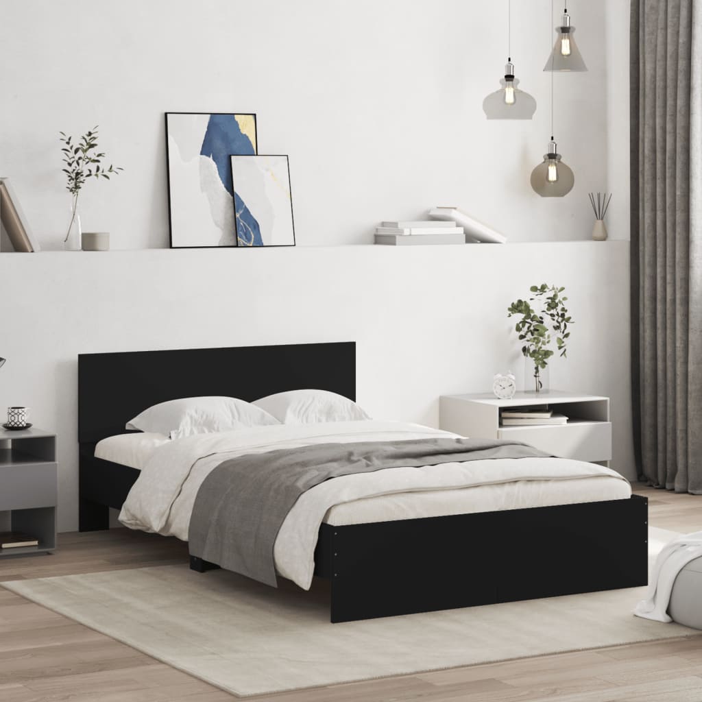 Bed Frame without Mattress Black 120x190 cm Small Double