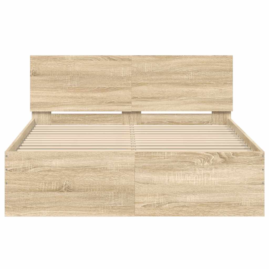 Bed Frame without Mattress Sonoma Oak 120x190 cm Small Double