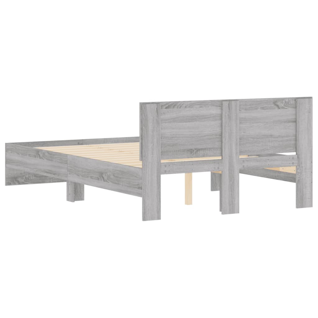 Bed Frame without Mattress Grey Sonoma 120x190 cm Small Double