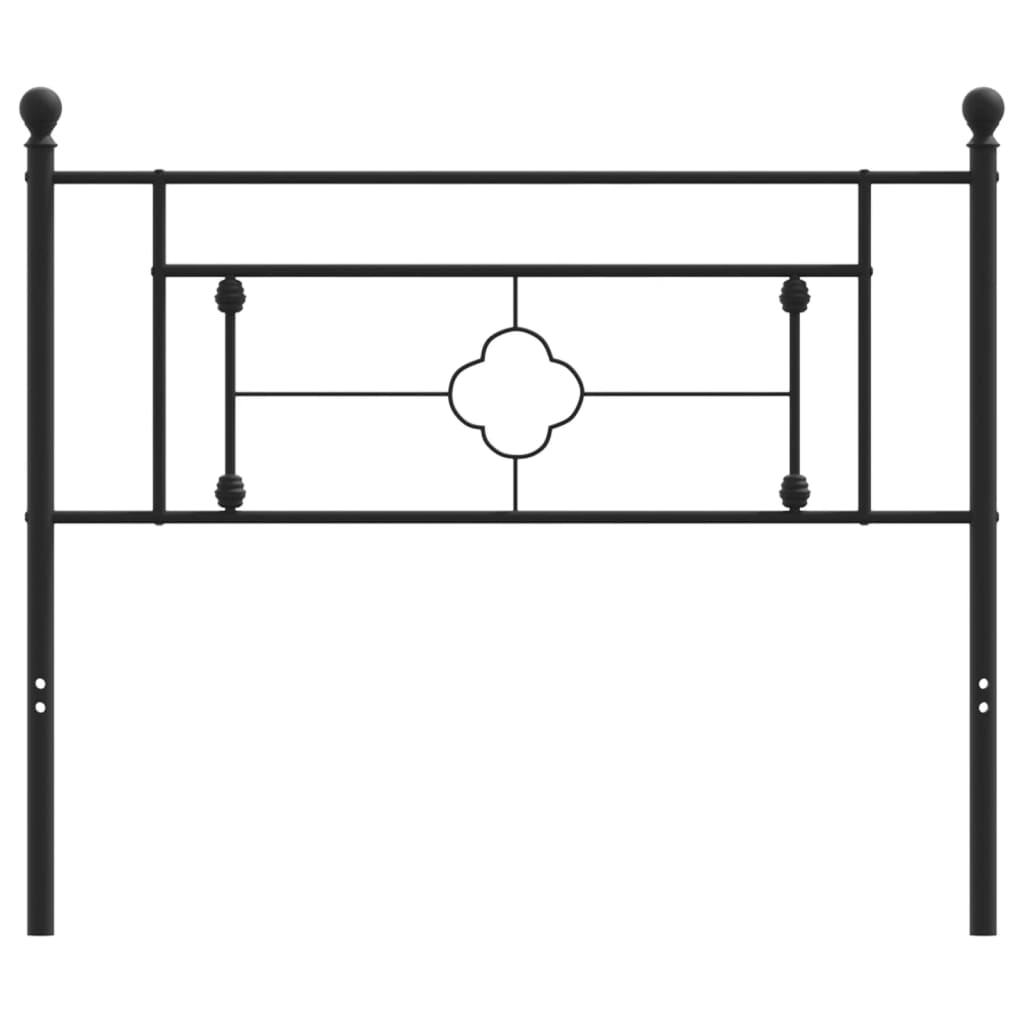 Metal Headboard Black 107 cm