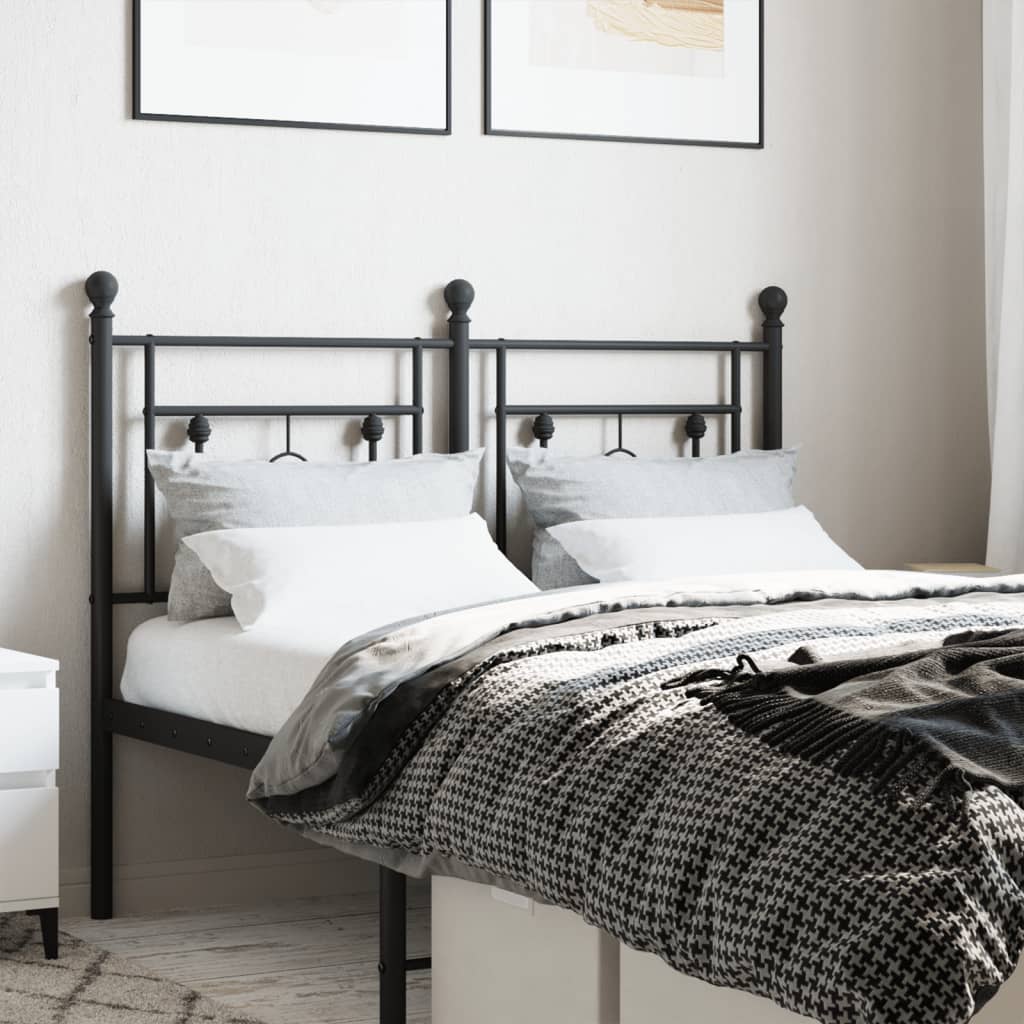 Metal Headboard Black 120 cm