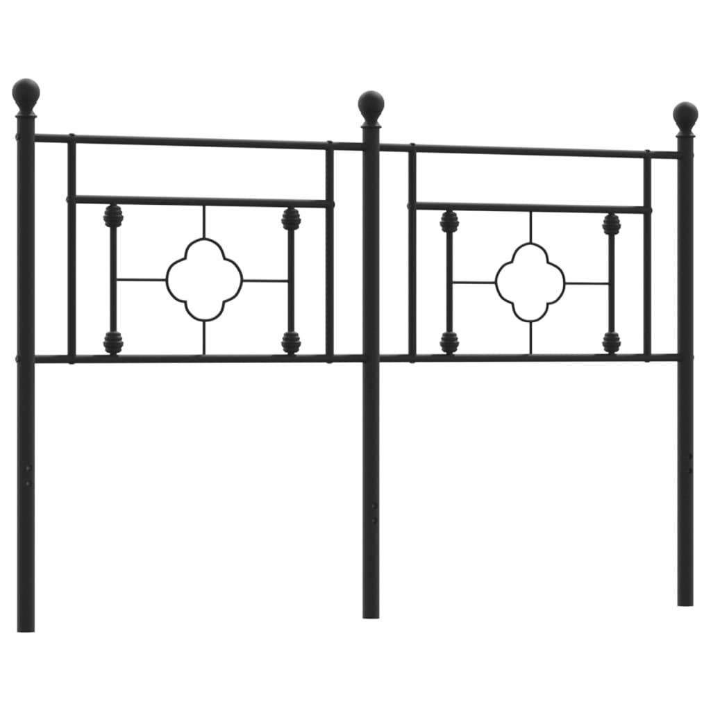 Metal Headboard Black 140 cm