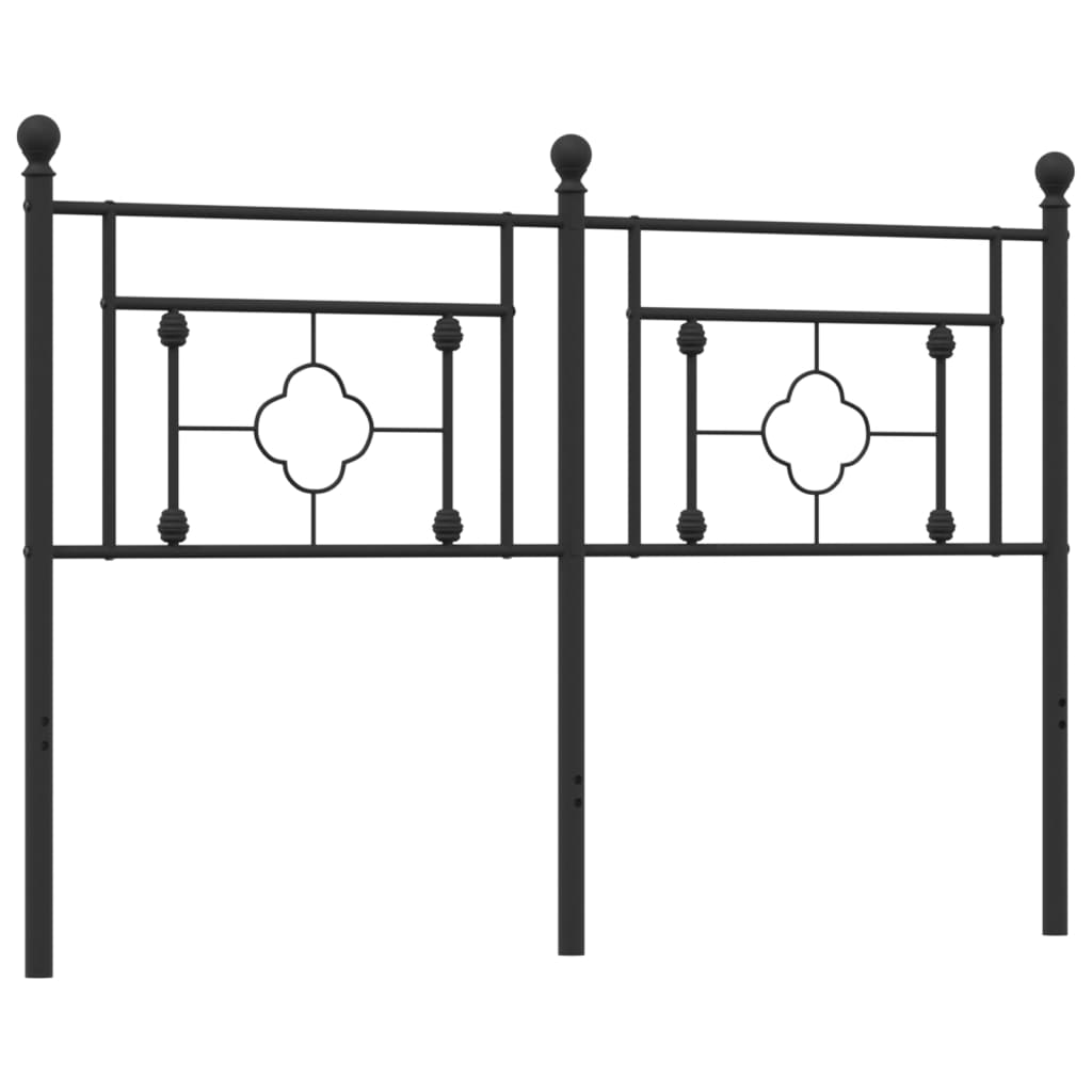 Metal Headboard Black 140 cm
