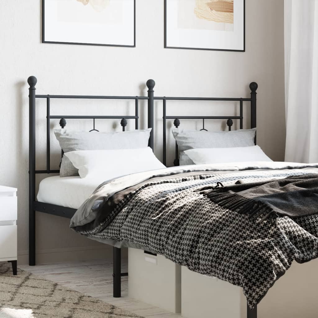 Metal Headboard Black 140 cm