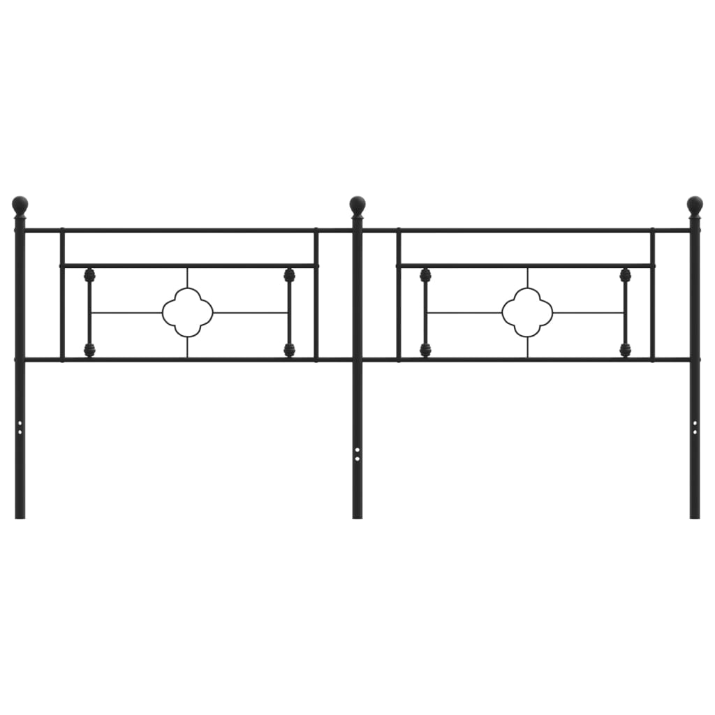 Metal Headboard Black 200 cm