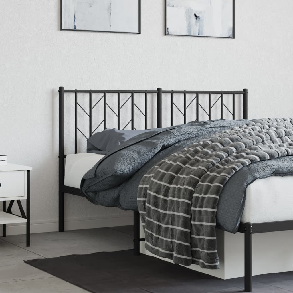 Metal Headboard Black 140 cm