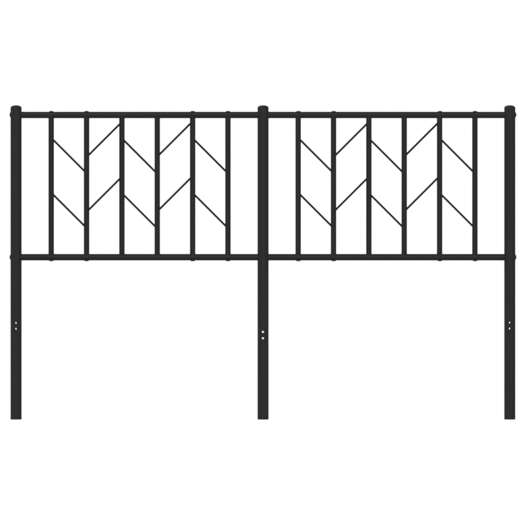 Metal Headboard Black 140 cm