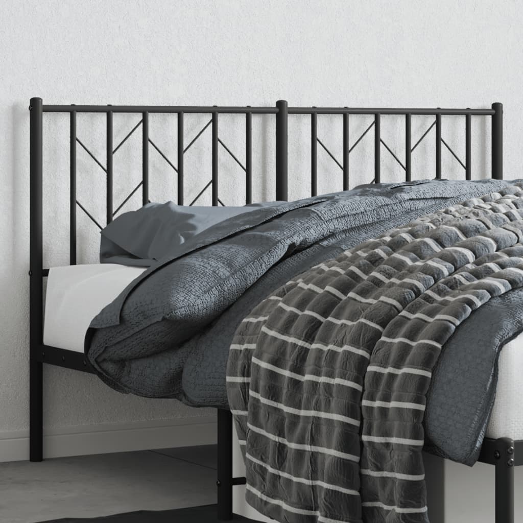 Metal Headboard Black 140 cm