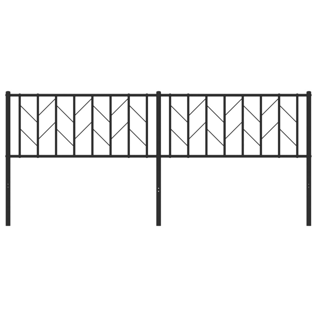 Metal Headboard Black 200 cm