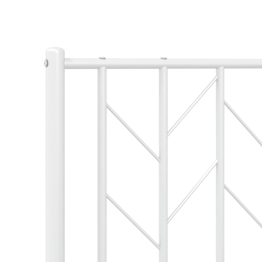 Metal Bed Frame without Mattress with Headboard White 80x200cm