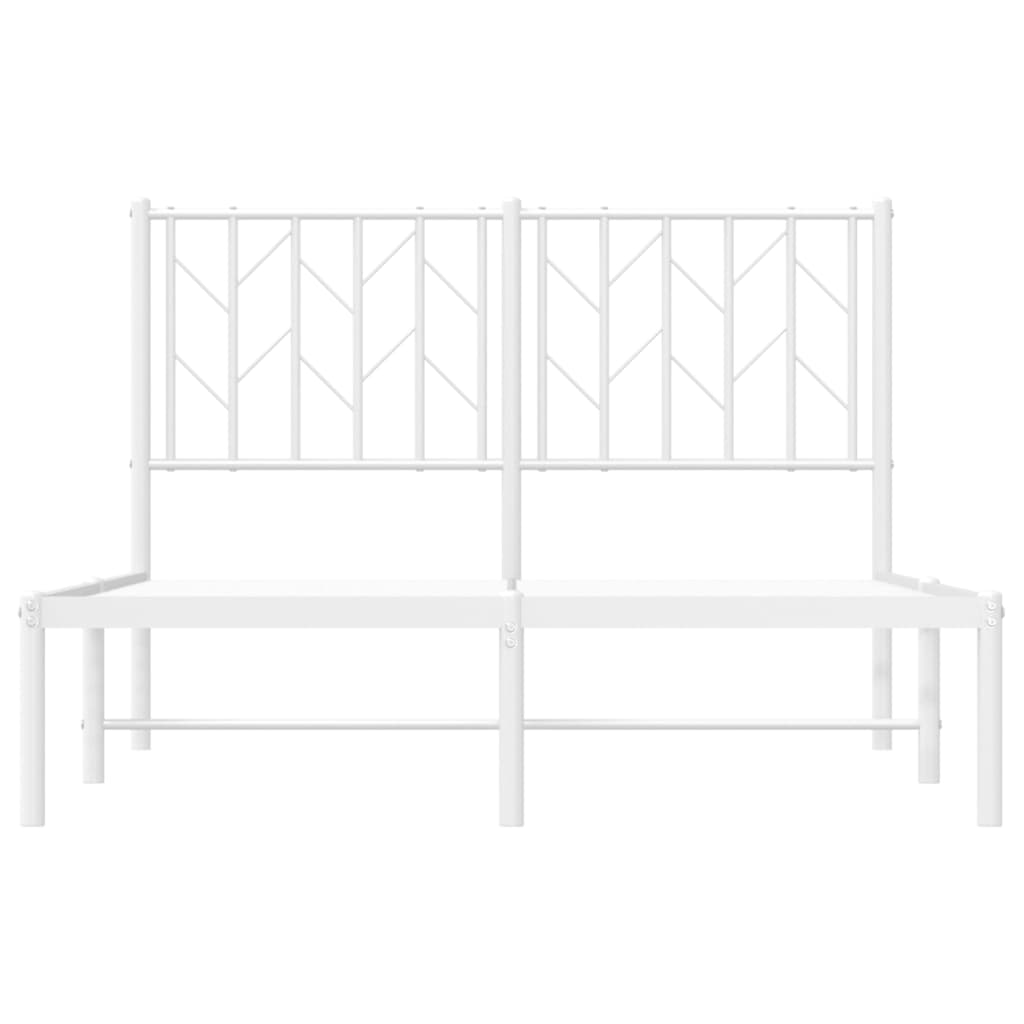 Metal Bed Frame without Mattress with Headboard White 120x200cm