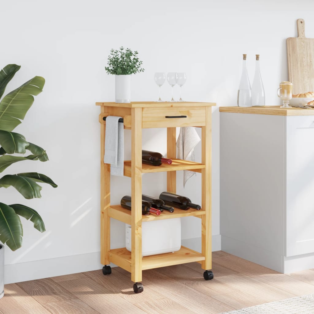 Kitchen Trolley MONZA 48x40x88.5 cm Solid Wood Pine