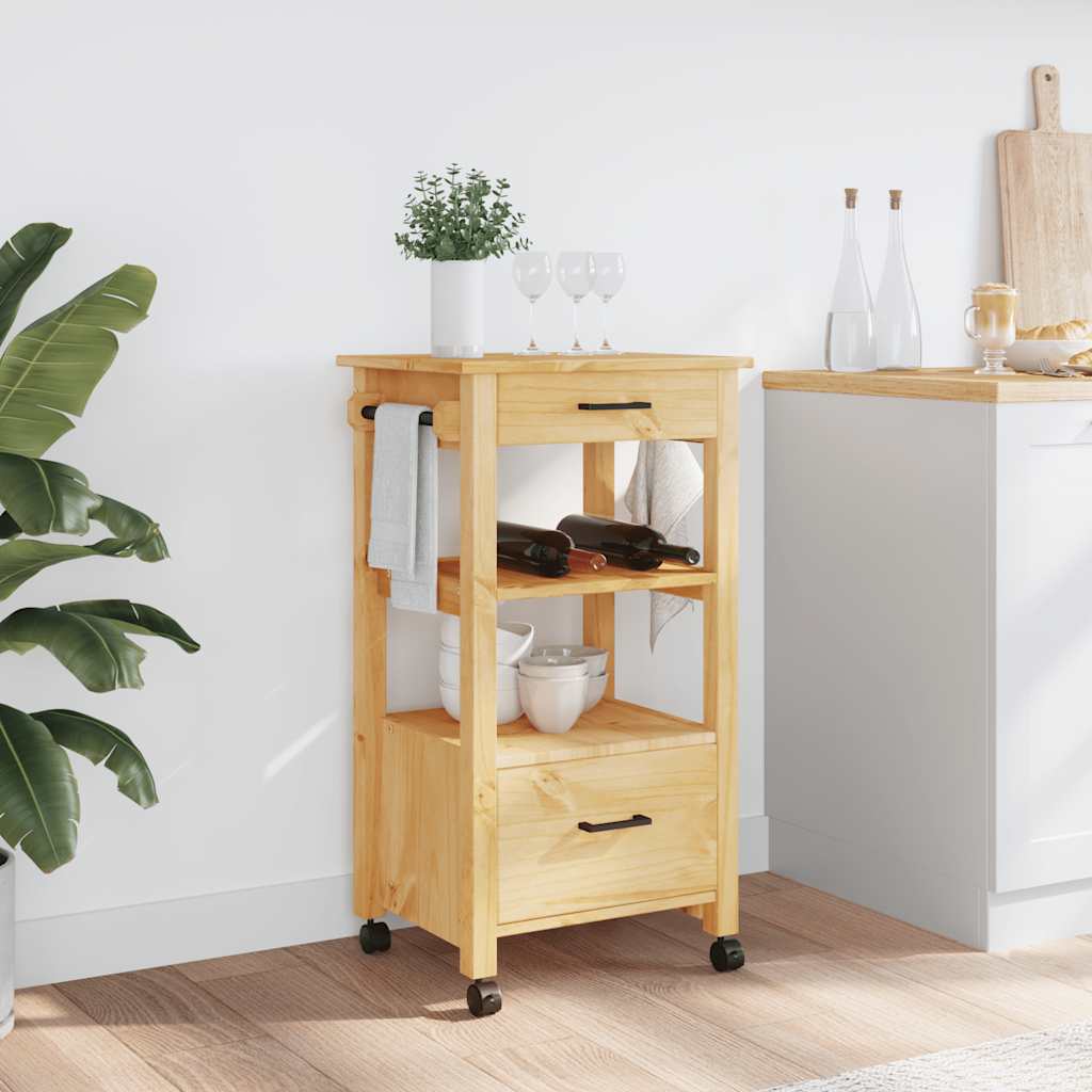 Kitchen Trolley MONZA 48x40x88.5 cm Solid Wood Pine