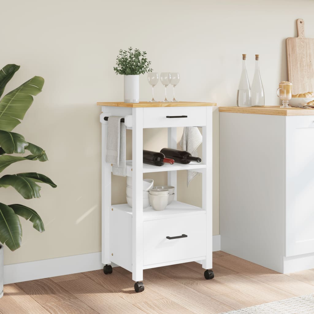 Kitchen Trolley MONZA 48x40x88.5 cm Solid Wood Pine