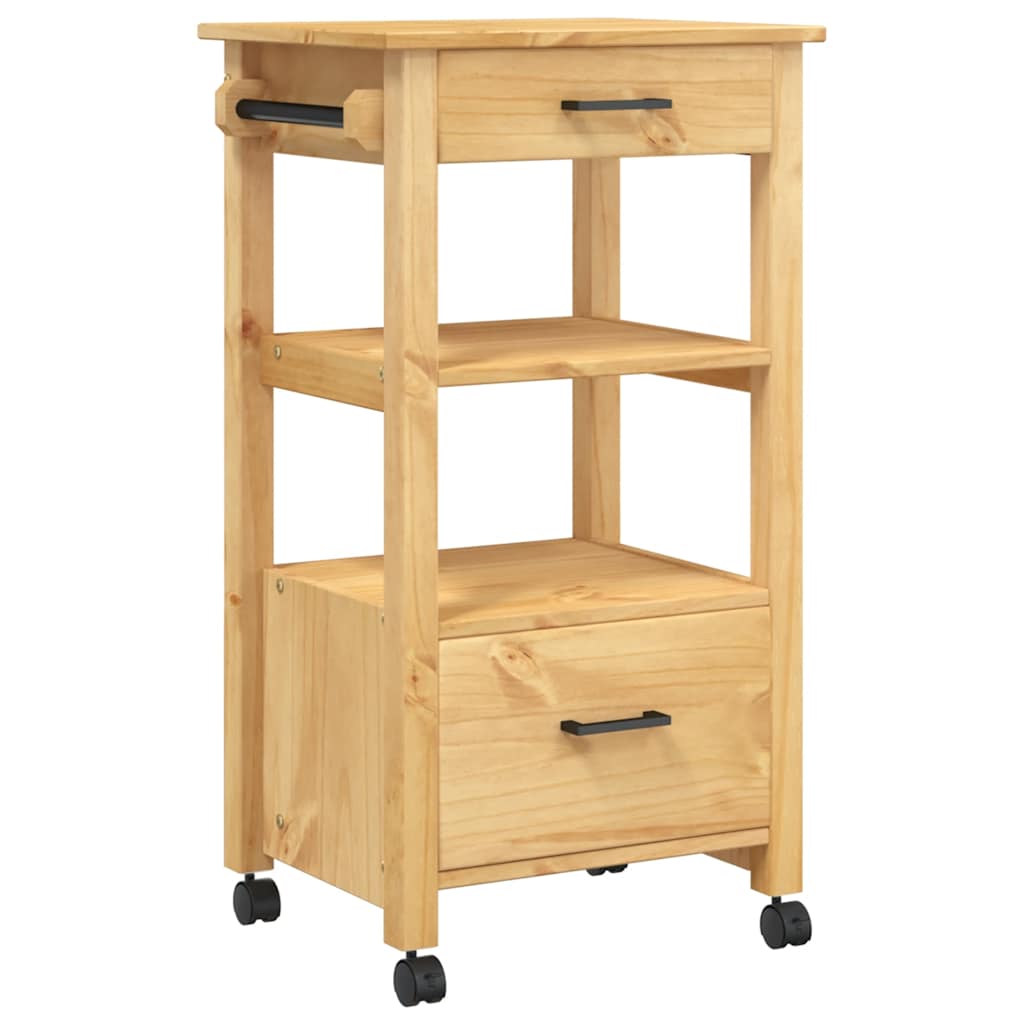 Kitchen Trolley MONZA 48x40x88.5 cm Solid Wood Pine