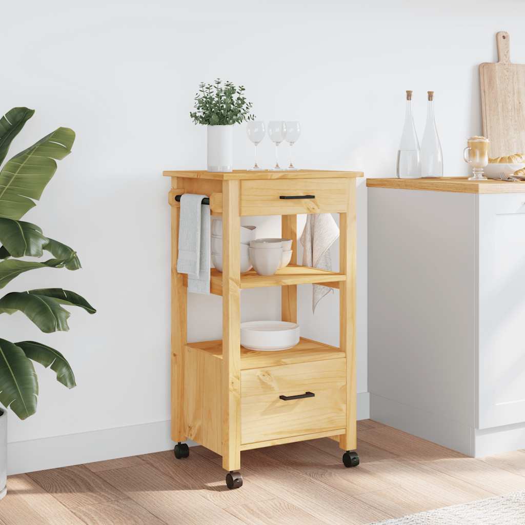 Kitchen Trolley MONZA 48x40x88.5 cm Solid Wood Pine