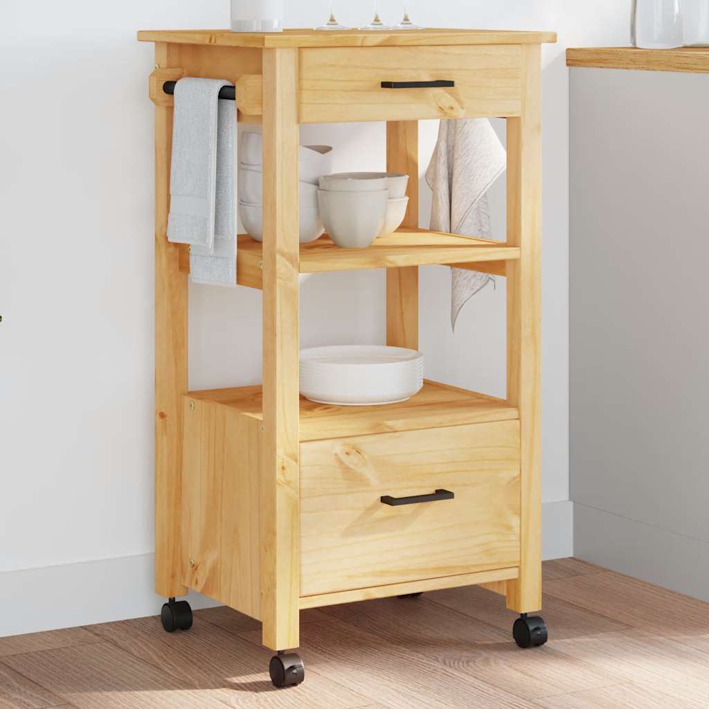 Kitchen Trolley MONZA 48x40x88.5 cm Solid Wood Pine