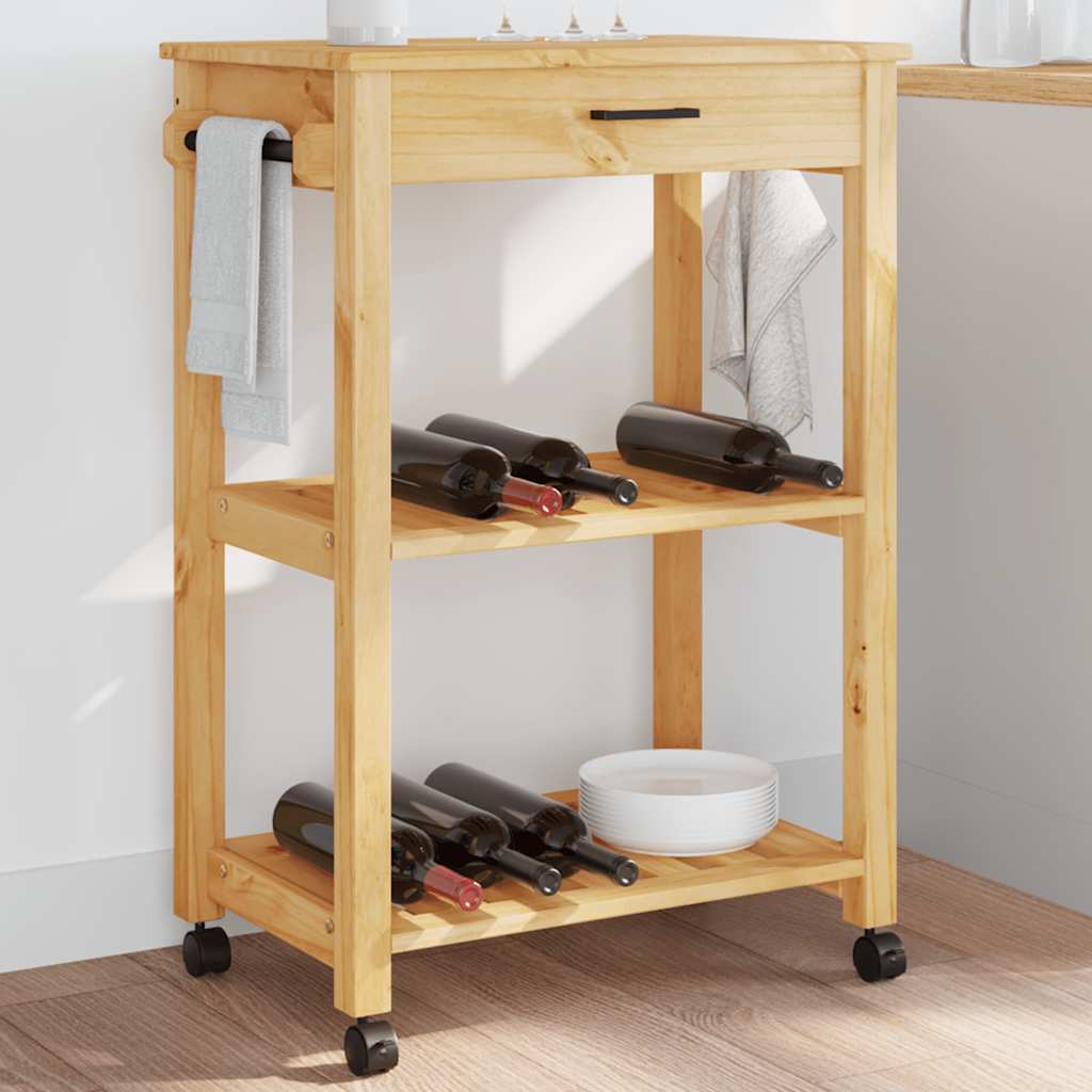 Kitchen Trolley MONZA 60x40x88.5 cm Solid Wood Pine