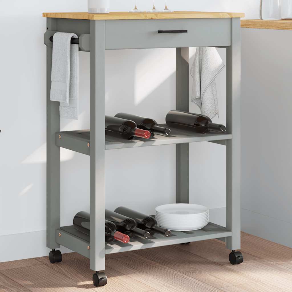Kitchen Trolley MONZA 60x40x88.5 cm Solid Wood Pine