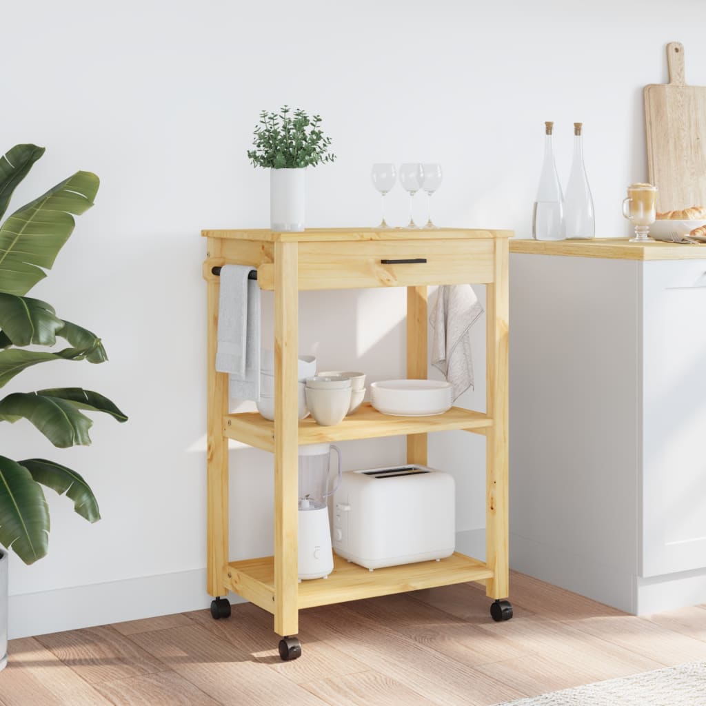Kitchen Trolley MONZA 60x40x88.5 cm Solid Wood Pine