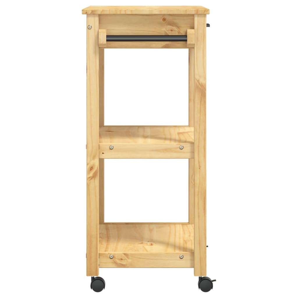 Kitchen Trolley MONZA 60x40x88.5 cm Solid Wood Pine
