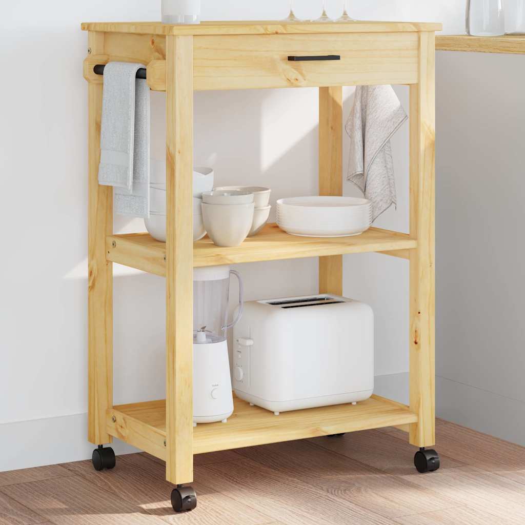 Kitchen Trolley MONZA 60x40x88.5 cm Solid Wood Pine
