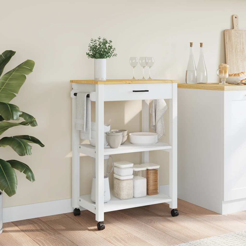 Kitchen Trolley MONZA 60x40x88.5 cm Solid Wood Pine