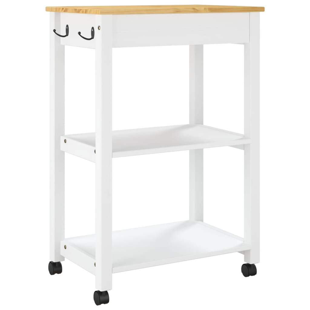 Kitchen Trolley MONZA 60x40x88.5 cm Solid Wood Pine