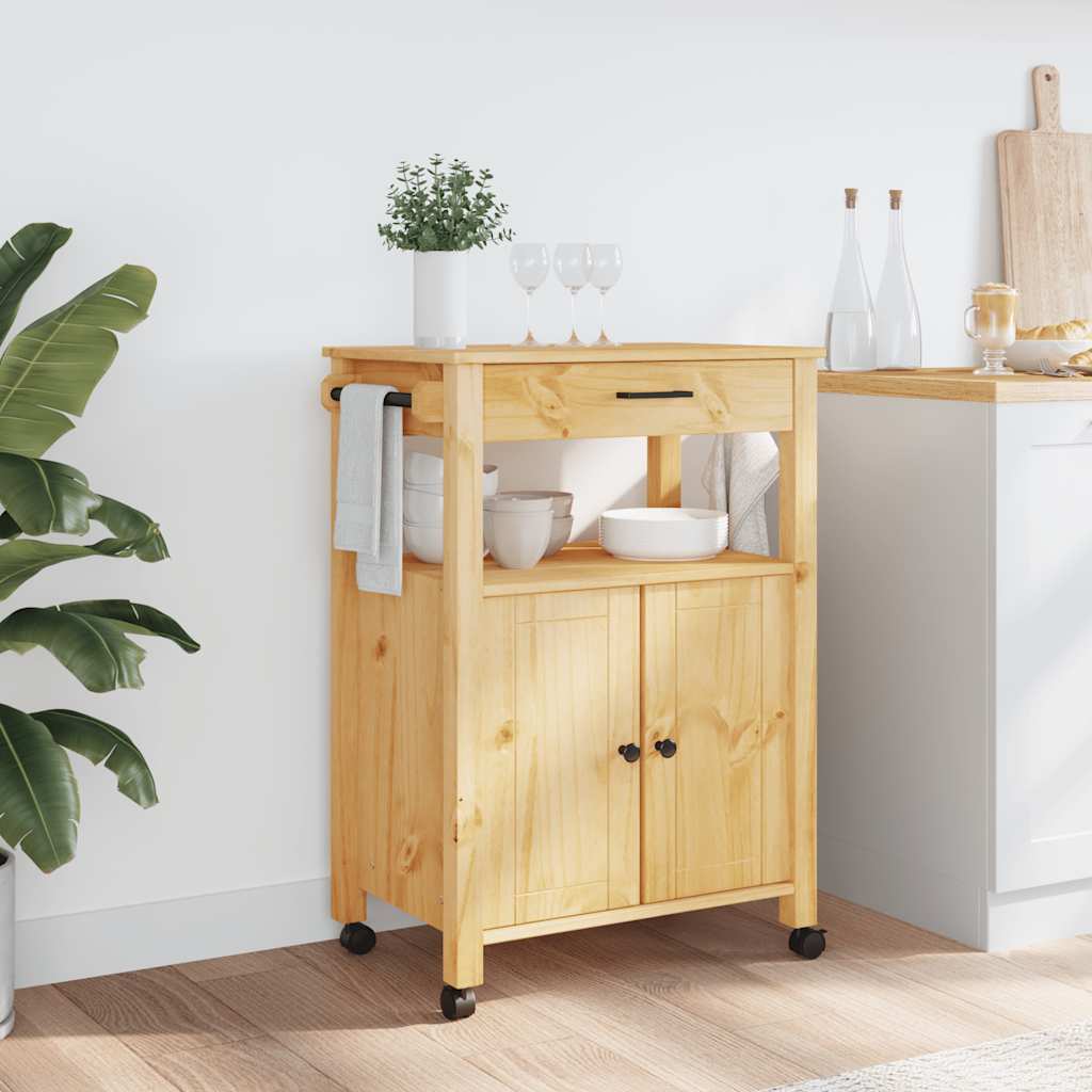 Kitchen Trolley MONZA 60x40x88.5 cm Solid Wood Pine