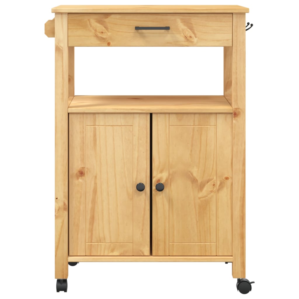 Kitchen Trolley MONZA 60x40x88.5 cm Solid Wood Pine