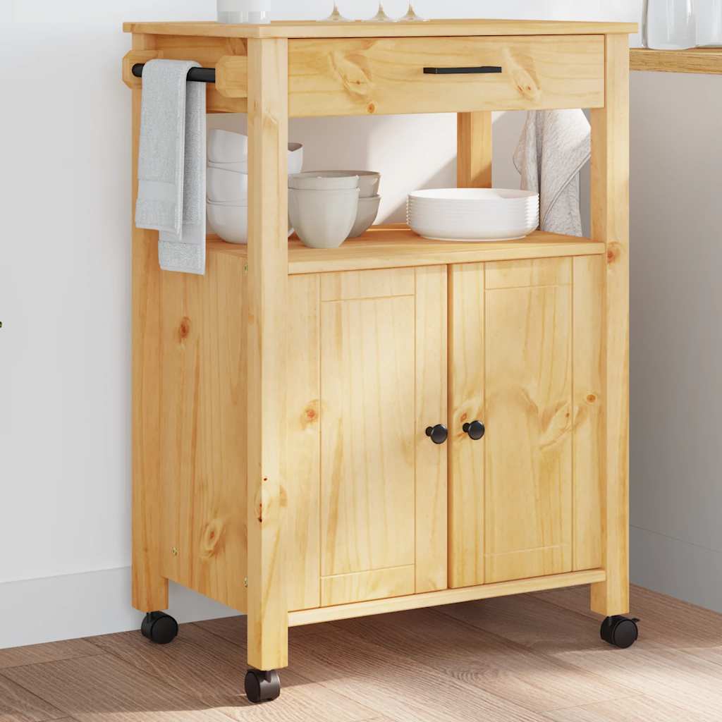 Kitchen Trolley MONZA 60x40x88.5 cm Solid Wood Pine