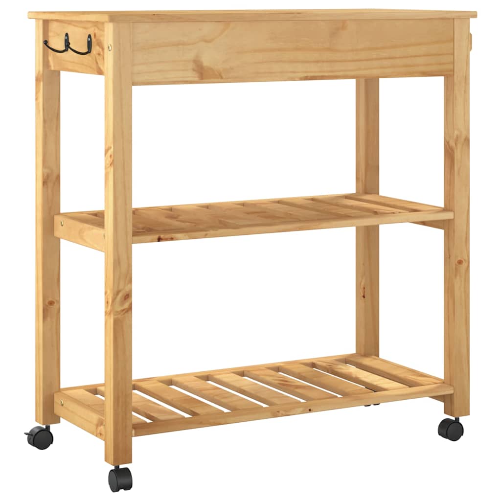 Kitchen Trolley MONZA 84x40x88.5 cm Solid Wood Pine
