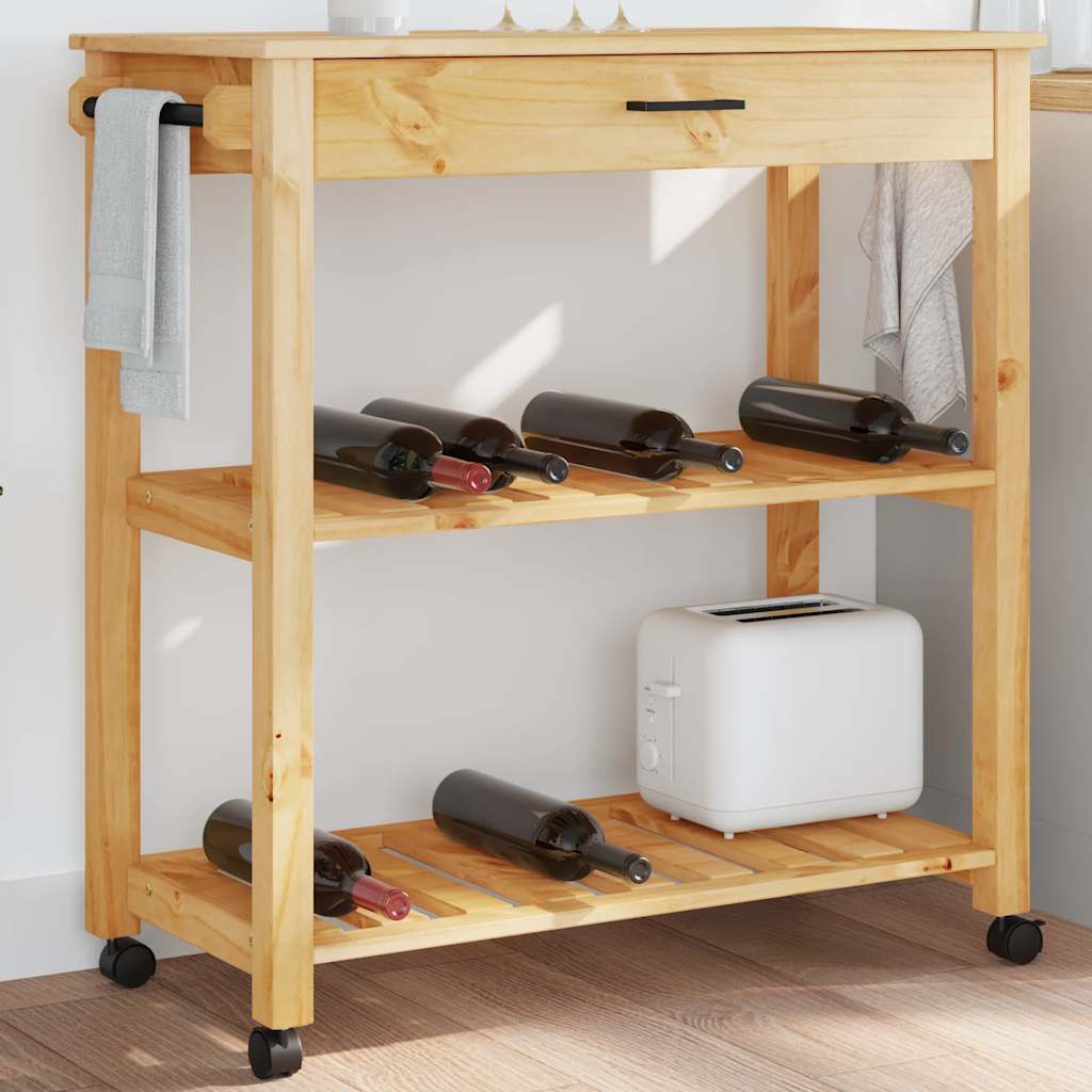 Kitchen Trolley MONZA 84x40x88.5 cm Solid Wood Pine