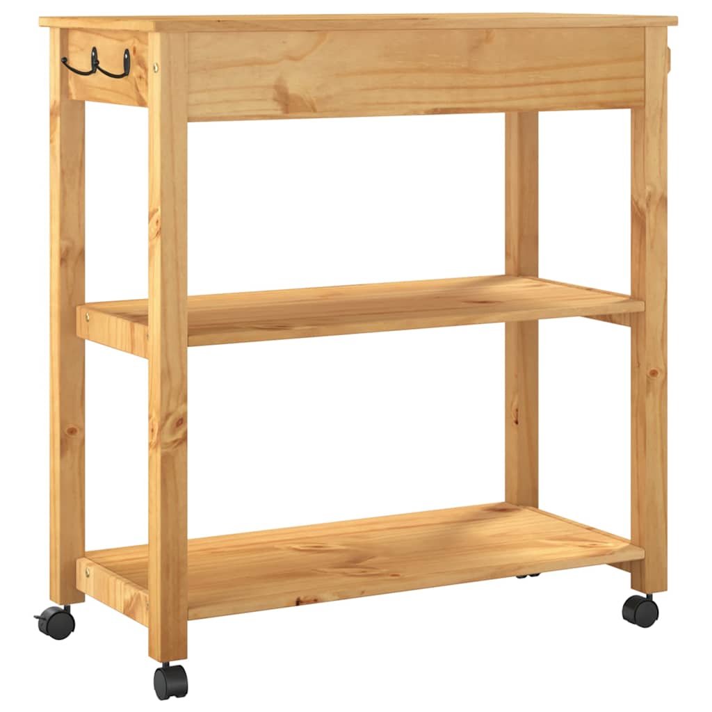 Kitchen Trolley MONZA 84x40x88.5 cm Solid Wood Pine