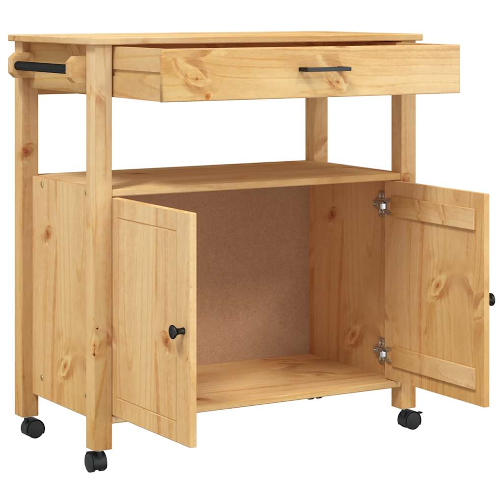 Kitchen Trolley MONZA 84x40x88.5 cm Solid Wood Pine