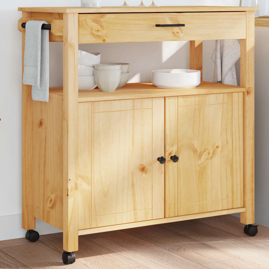 Kitchen Trolley MONZA 84x40x88.5 cm Solid Wood Pine