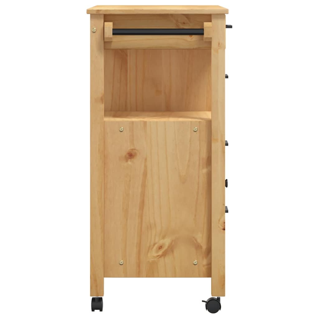 Kitchen Trolley MONZA 84x40x88.5 cm Solid Wood Pine