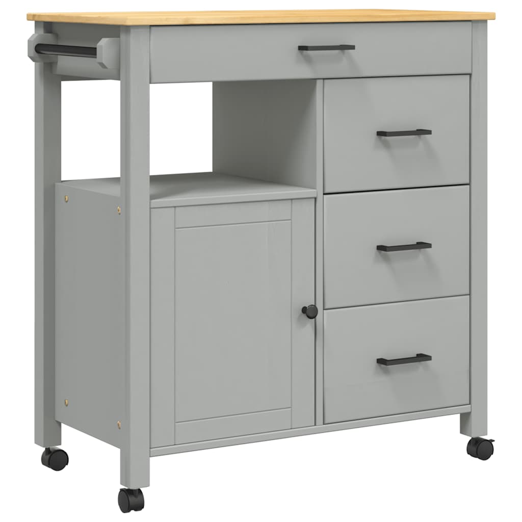 Kitchen Trolley MONZA 84x40x88.5 cm Solid Wood Pine