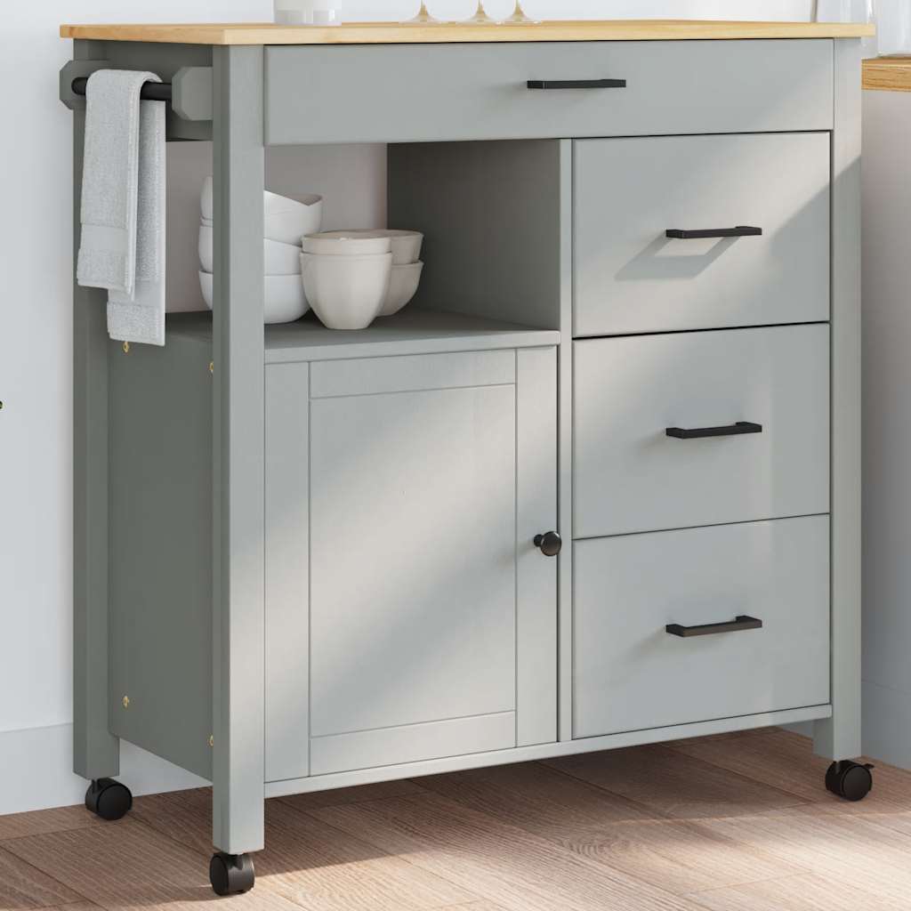 Kitchen Trolley MONZA 84x40x88.5 cm Solid Wood Pine