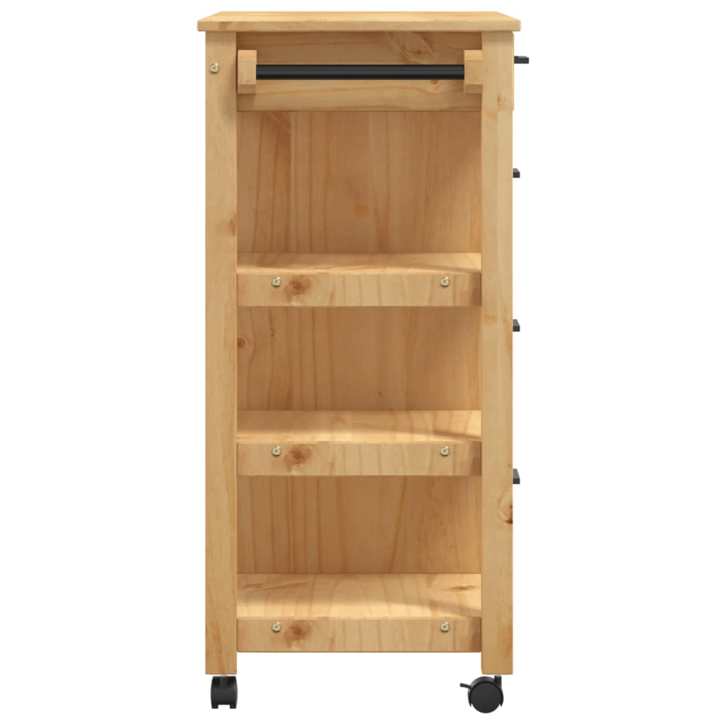 Kitchen Trolley MONZA 84x40x88.5 cm Solid Wood Pine